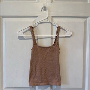 Free People Brown Ribbed Fitted Cami